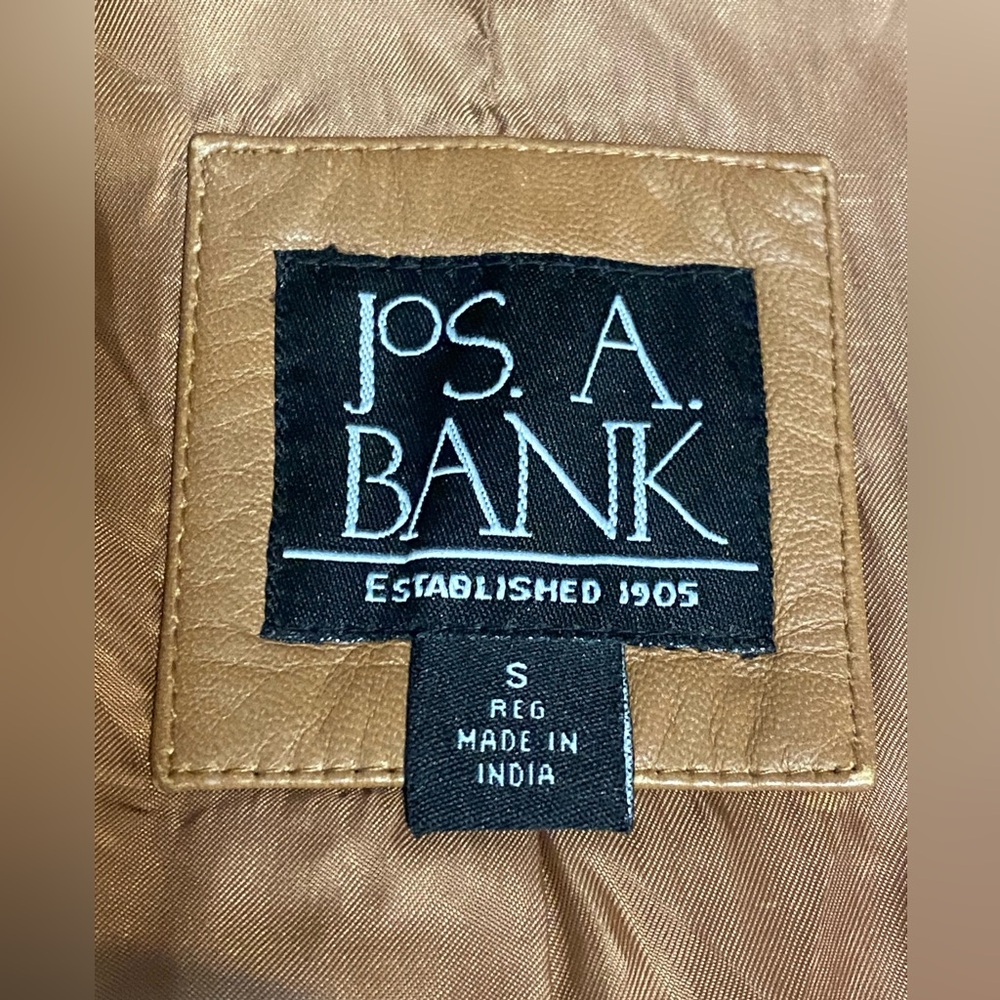 Jos. A. Bank Lambskin Leather Blazer Jacket Men's Tan Brown Coat - Sz S - Picture 4 of 13